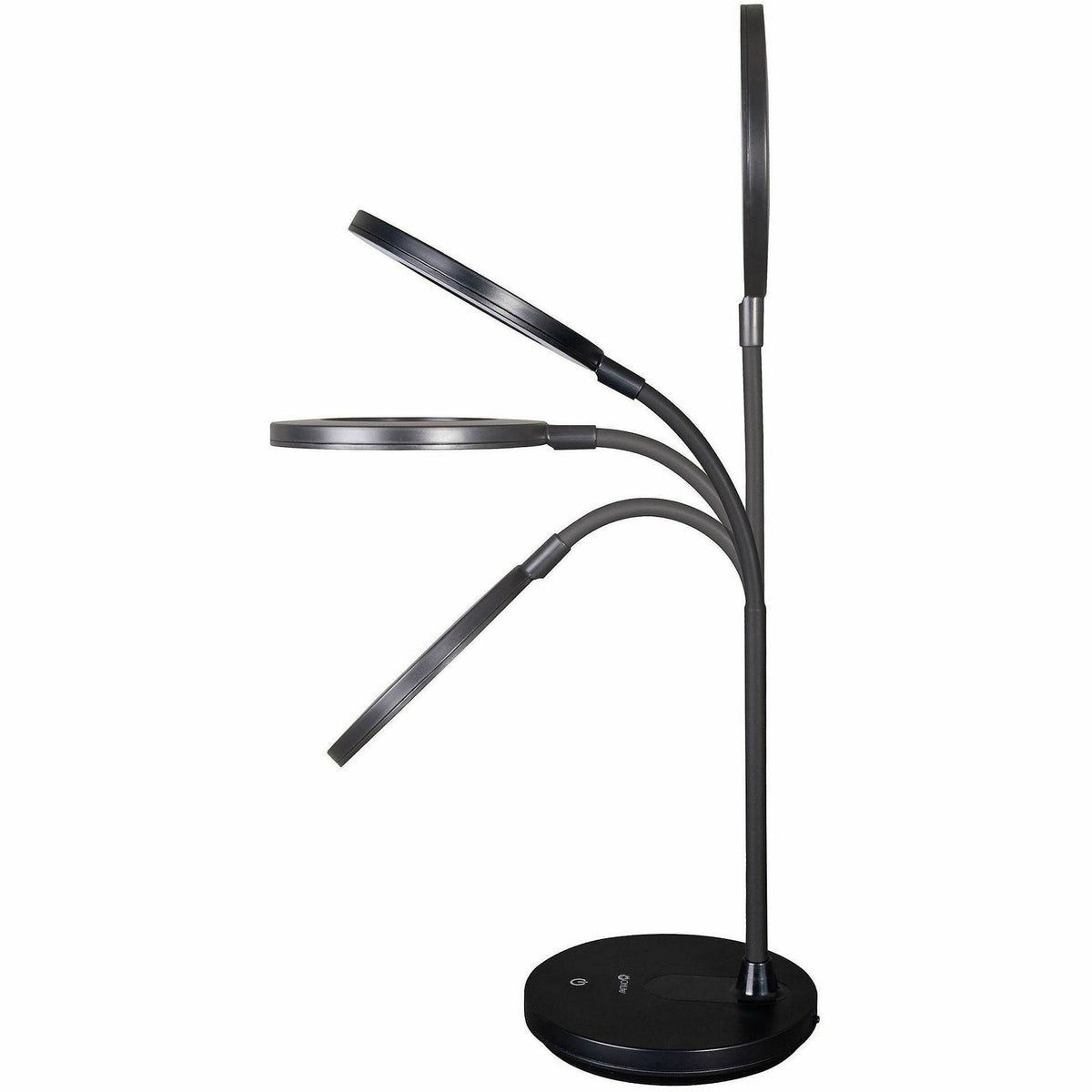OttLite Vibe Rechargeable LED Ring Desk Lamp, 16.5", Black, LED Bulb, for Desk, Crafting, Reading, Photography (OTTCS309G5W)