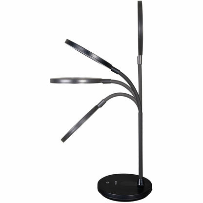 OttLite Vibe Rechargeable LED Ring Desk Lamp, 16.5", Black, LED Bulb, for Desk, Crafting, Reading, Photography (OTTCS309G5W)
