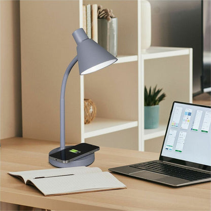 OttLite Twist LED Desk Lamp, 16.8", Gray, 5 W LED Bulb, for Desk, Smartphone (OTTCSNWC51W)