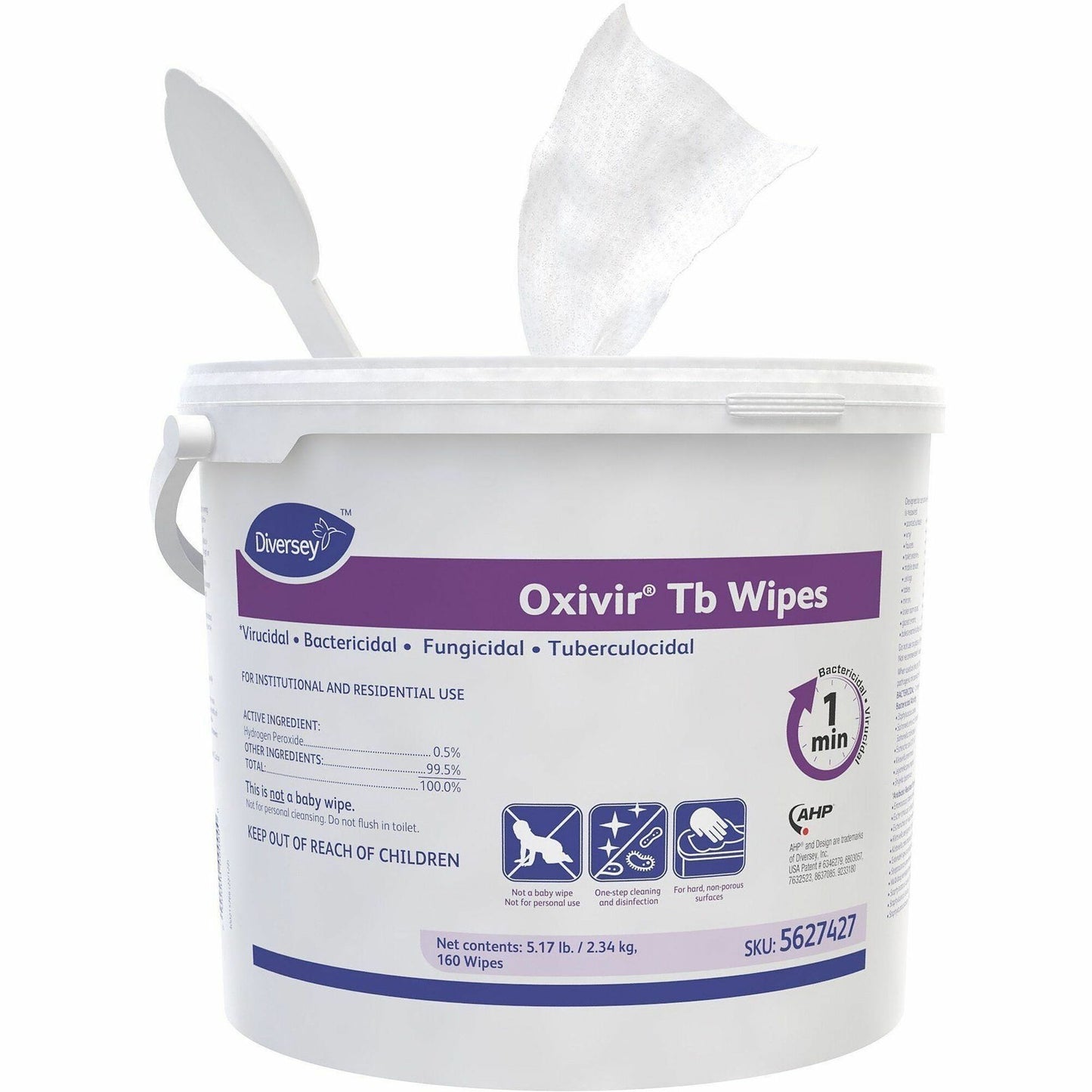 Diversey Care Oxivir Tb Disinfectant Cleaner Wipes, 160/Each (DVO5627427EA)