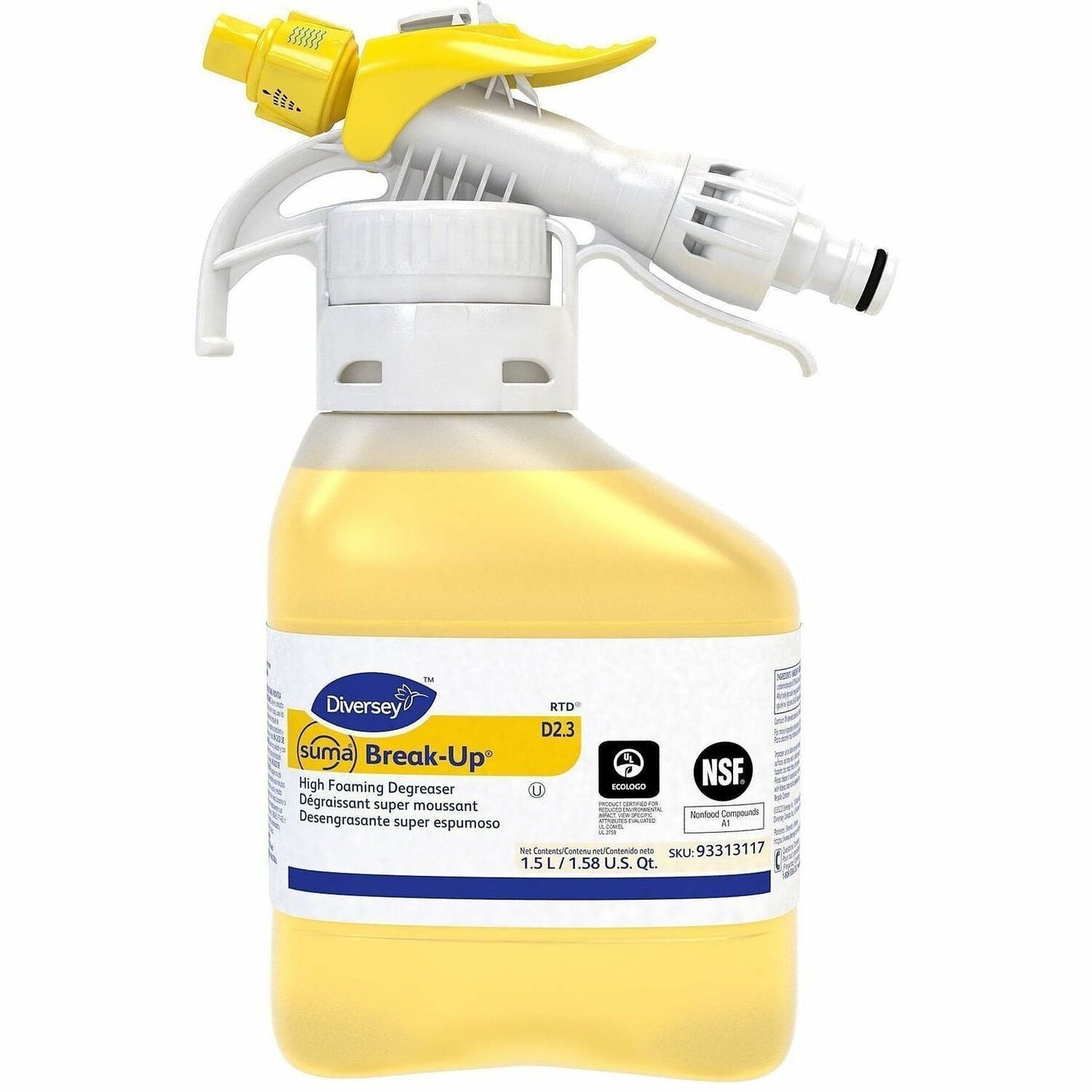 Diversey Suma Break-Up High Foaming Degreaser, 50.7 fl oz, 6.91 to 7.15 pH, 2/Carton (DVO93313117)