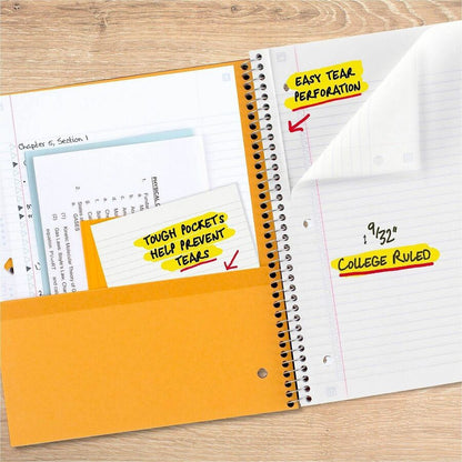 Five Star Subject Spiral Notebook, 1 Subject, 100 Sheets, Wire Bound, Ruled Margin, 8 1/2" x 11", 3/Pack (MEA820189)