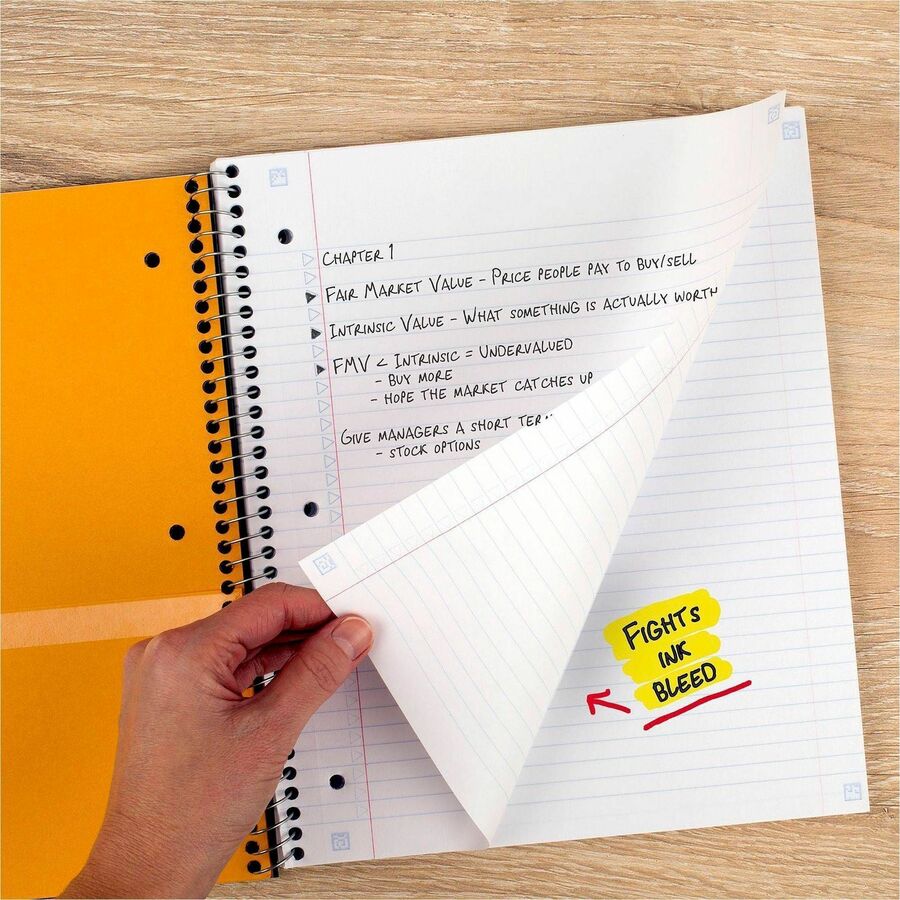 Five Star Subject Spiral Notebook, 1 Subject, 100 Sheets, Wire Bound, Ruled Margin, 8 1/2" x 11", 3/Pack (MEA820189)