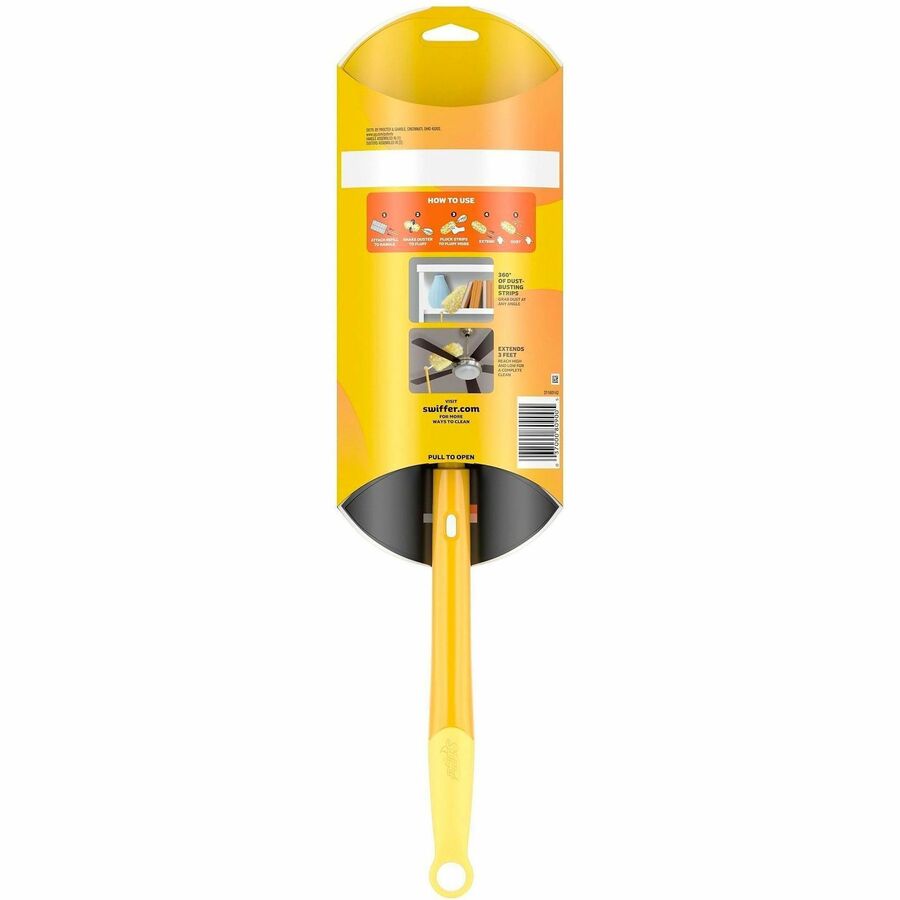 Swiffer Unscented Duster Kit, Fiber Bristle, 36" Handle Length, Yellow, 4/Carton (PGC89114)