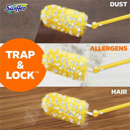 Swiffer Unscented Duster Kit, Fiber Bristle, 36" Handle Length, Yellow, 4/Carton (PGC89114)
