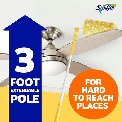Swiffer Unscented Duster Kit, Fiber Bristle, 36" Handle Length, Yellow, 4/Carton (PGC89114)