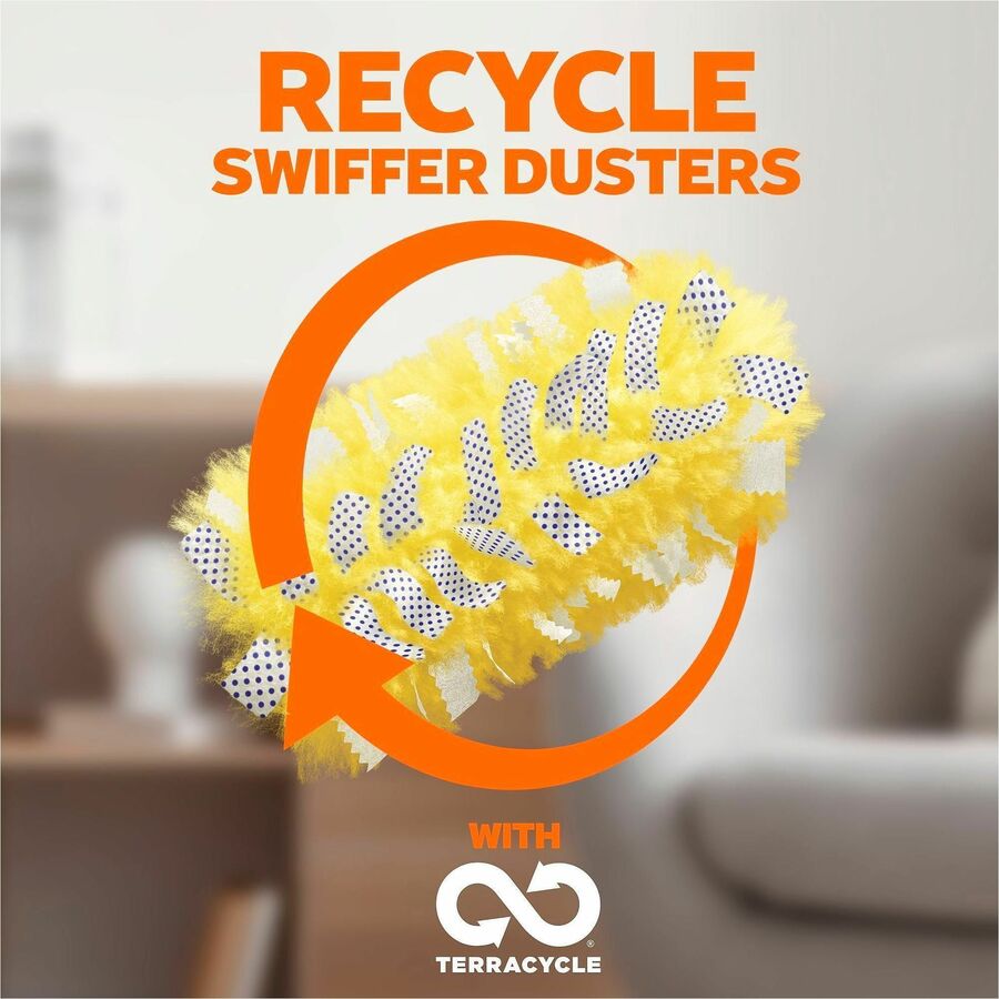 Swiffer Unscented Duster Kit, Fiber Bristle, 36" Handle Length, Yellow, 4/Carton (PGC89114)