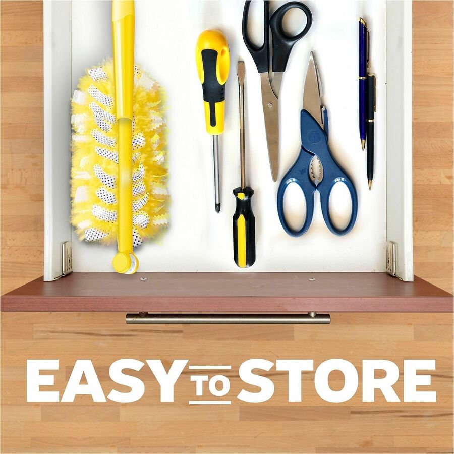 Swiffer Unscented Duster Kit, Fiber Bristle, 36" Handle Length, Yellow, 4/Carton (PGC89114)