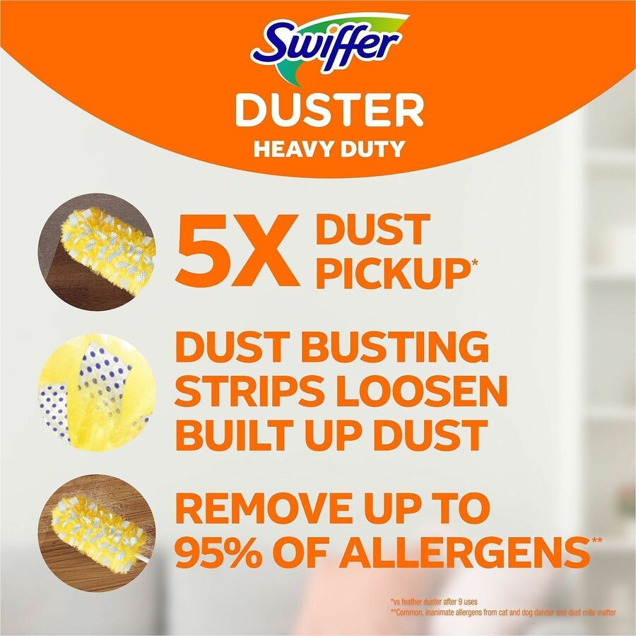 Swiffer Unscented Duster Kit, Fiber Bristle, 36" Handle Length, Yellow, 4/Carton (PGC89114)
