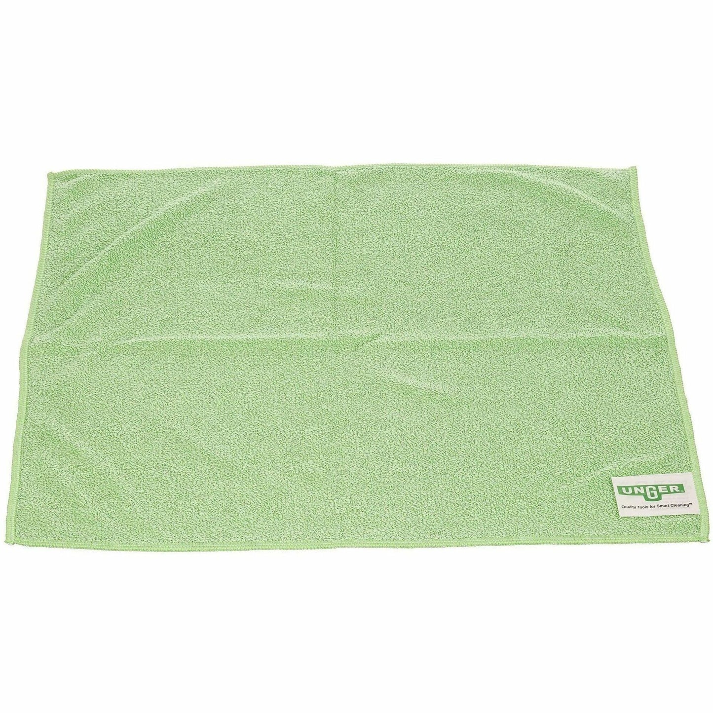 Unger MicroWipe 2000 Medium-Duty Microfiber Cloth, Green, 10/Carton (UNGMB400)