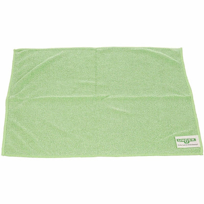 Unger MicroWipe 2000 Medium-Duty Microfiber Cloth, Green, 10/Carton (UNGMB400)