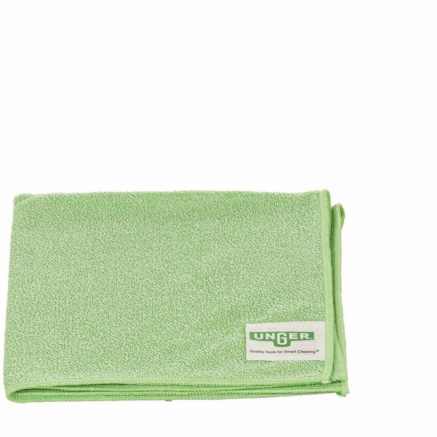 Unger MicroWipe 2000 Medium-Duty Microfiber Cloth, Green, 10/Carton (UNGMB400)