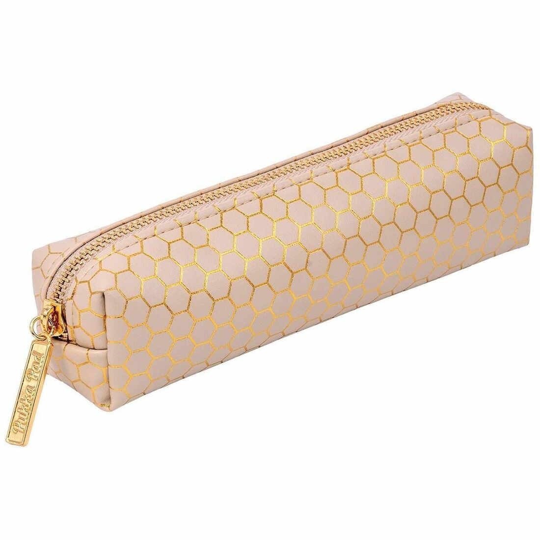 Pukka Pads Haze Carrying Case Pencil, 2" x 7.9", Holographic Geometric Gold, Gold Foil, Classy Geometric (PKP9981TEHZE)