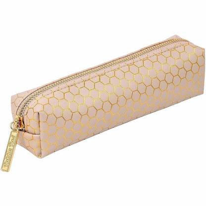 Pukka Pads Haze Carrying Case Pencil, 2" x 7.9", Holographic Geometric Gold, Gold Foil, Classy Geometric (PKP9981TEHZE)