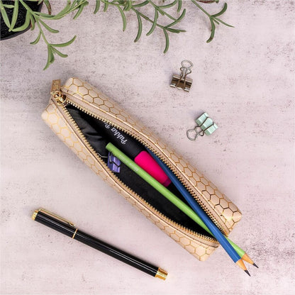 Pukka Pads Haze Carrying Case Pencil, 2" x 7.9", Holographic Geometric Gold, Gold Foil, Classy Geometric (PKP9981TEHZE)