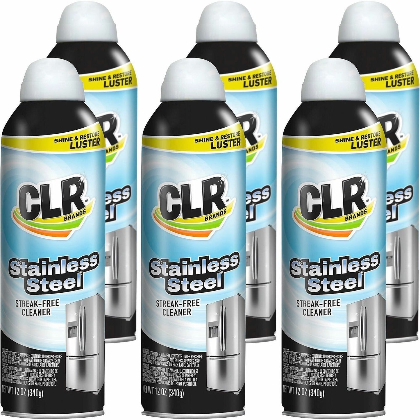CLR Stainless Steel Cleaner, 12 fl oz, 6/Carton (JELCSS12)