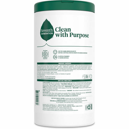 Seventh Generation Multipurpose Wipes, Lemon Zest Scent (SEV44998)