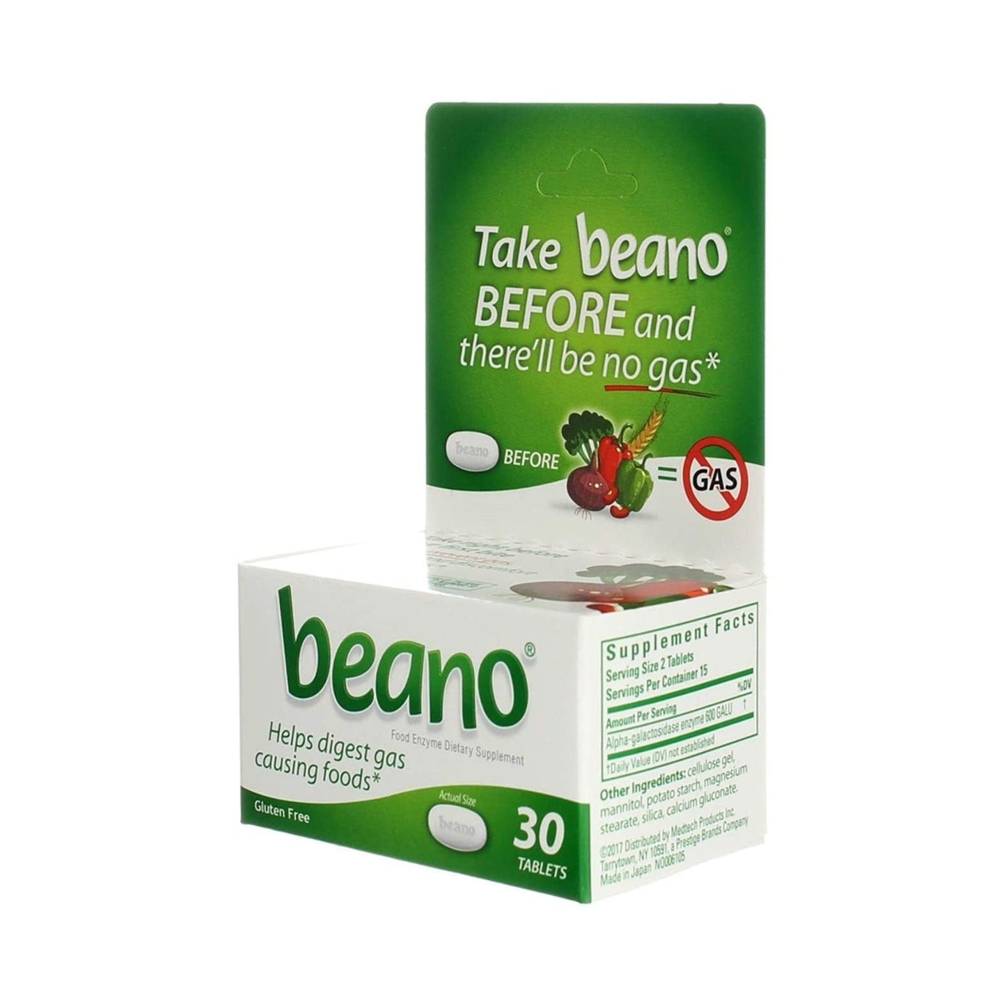 Beano® Gas Relief 300 GALU Strength Tablet 30 per Bottle (834928_BT)