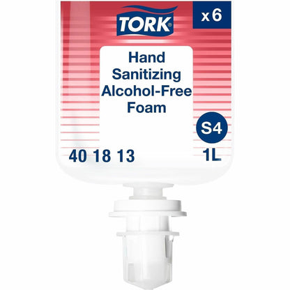 TORK Hand Sanitizer Foam Refill, Fragrance-free Scent, 1.06 quart, Pump Bottle Dispenser, 6/Carton (TRK401813)