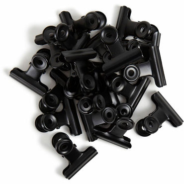 U Brands Bulldog Clip, 1.3", Black, 100 Sheet Capacity, Metal, Steel, 20/Pack (UBR3610U0624)
