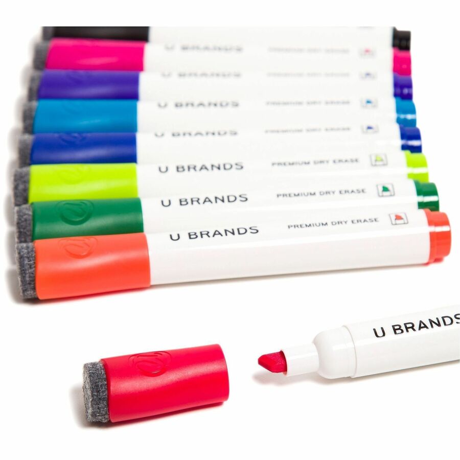 U Brands Dry Erase Marker, Assorted Ink, Dry, White Barrel, 48/Pack (UBR2924U0104)