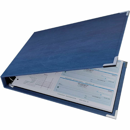 Davis Group Premium 3-Up Business Checkbook Binder, Navy Blue, 200 Sheet Capacity, 7 Ring, Pocket: Internal, Vinyl, Pocket (DGC3UPAM72)