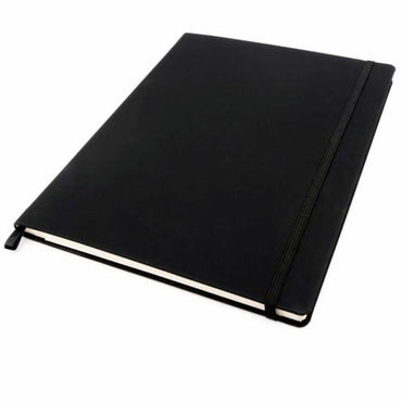 Pukka Pads Signature Notebook, Letter, 8½" x 11", Black Vegan Leather Cover, 1 Subject(s), 96 Sheets, 192 Pages (PKP9942SIG)