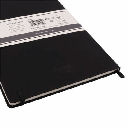 Pukka Pads Signature Notebook, 5 7/64" x 8 1/5", Black Vegan Leather Cover, 1 Subject(s), 96 Sheets, 192 Pages (PKP9940SIG)