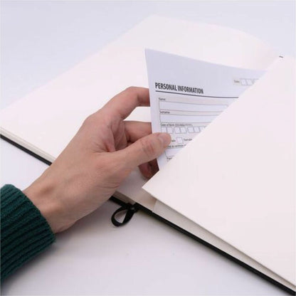 Pukka Pads Signature Notebook, 5 7/64" x 8 1/5", Black Vegan Leather Cover, 1 Subject(s), 96 Sheets, 192 Pages (PKP9940SIG)