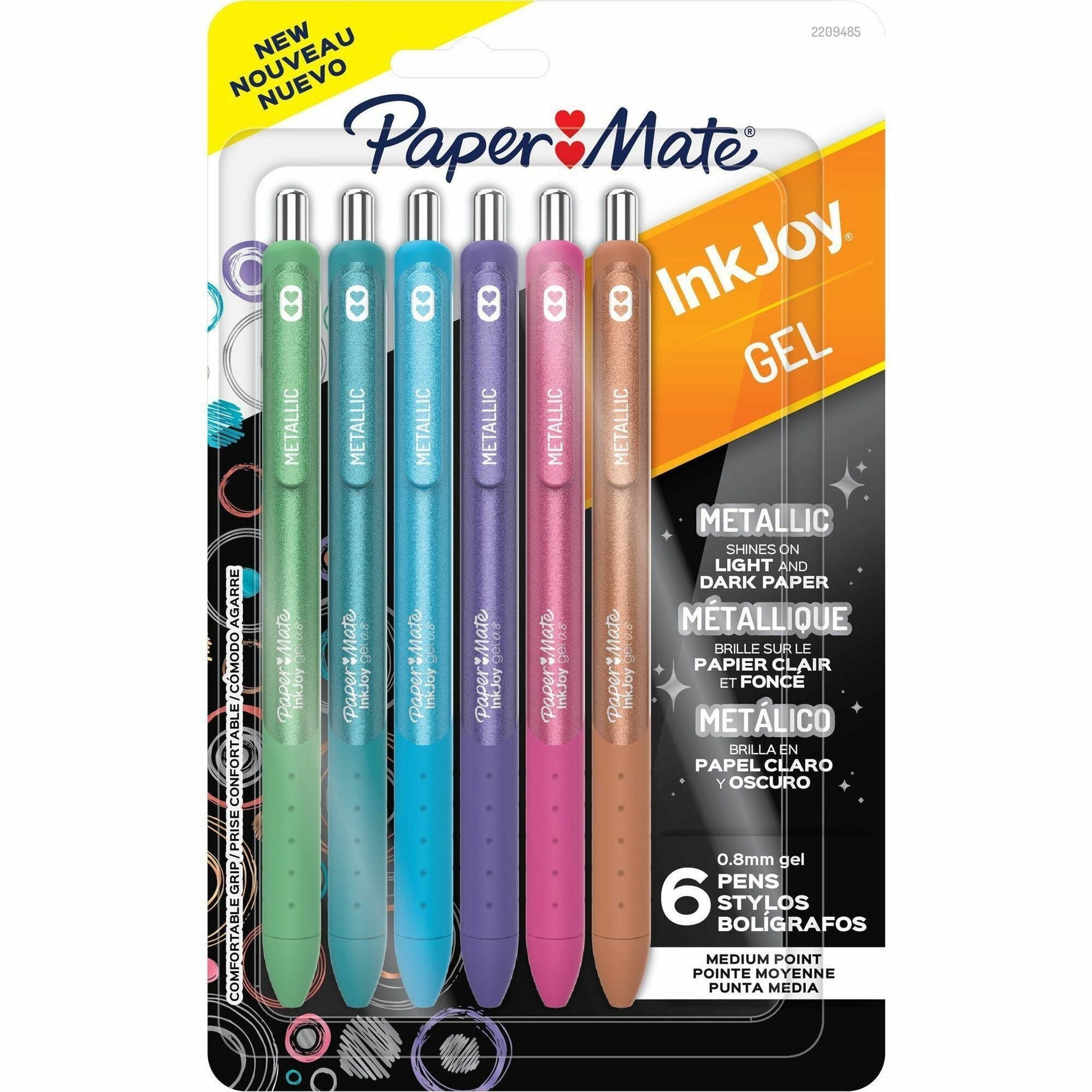 paper-mate-inkjoy-gel-pens-0-8-mm-medium-0-7-mm-pen-point-assorted-metallic-ink-gel-based-6-pack-pap2209485_1