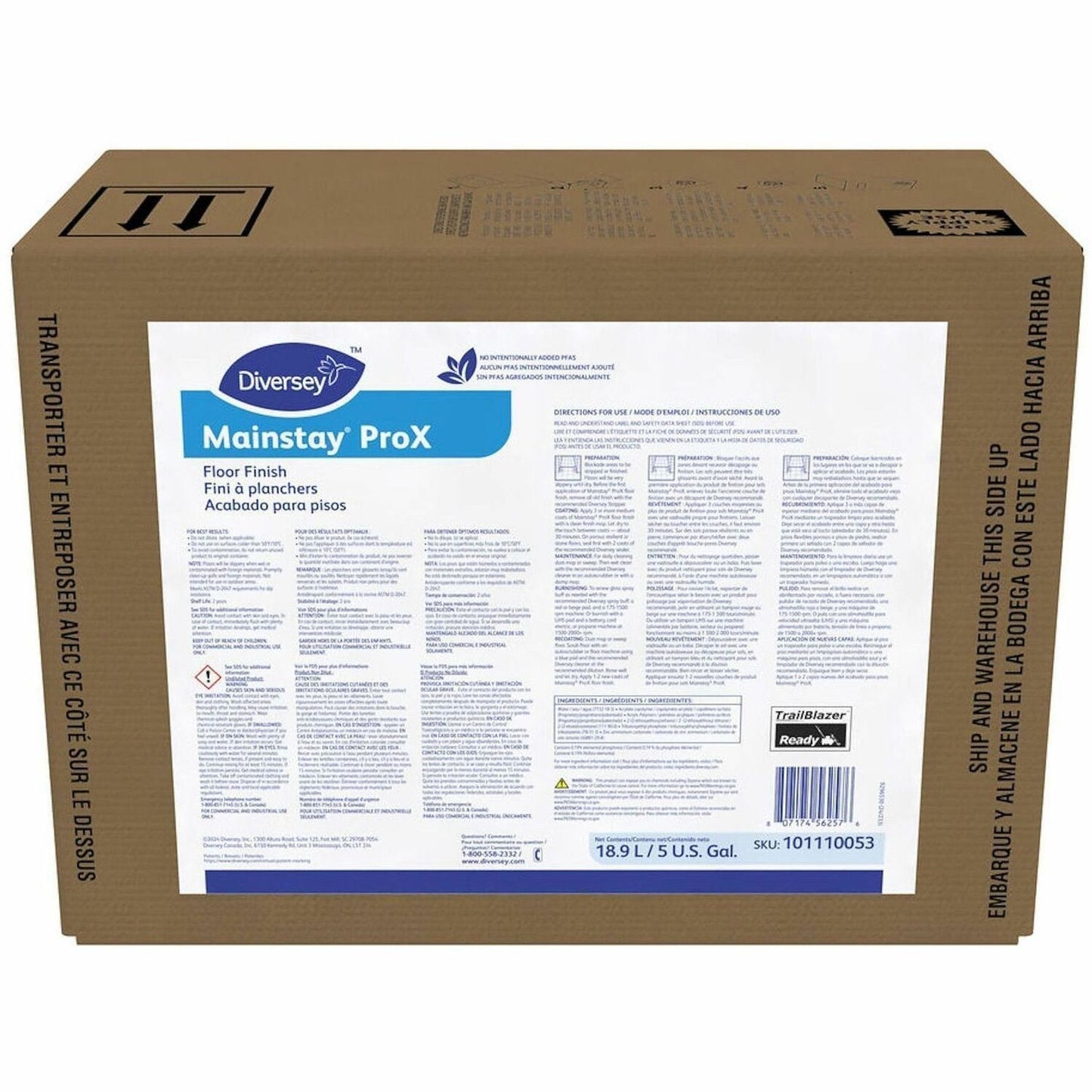 Diversey Mainstay ProX Floor Finish, For Multi Surface, 640 fl oz (DVO101110053)
