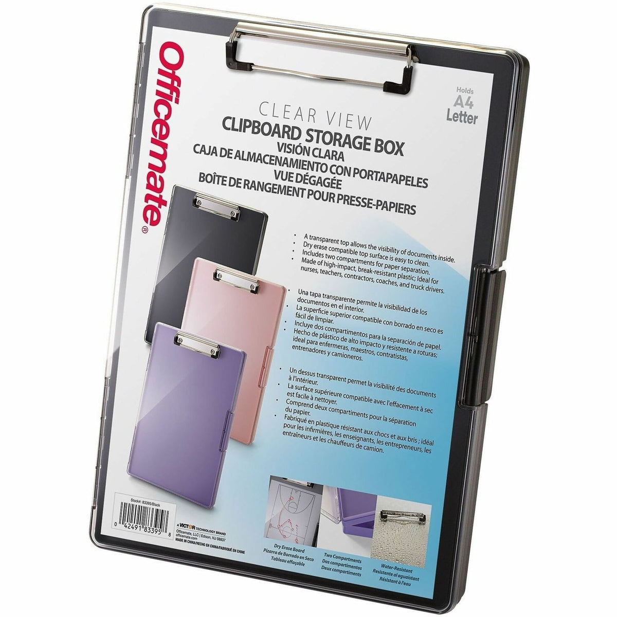 Officemate Clipboard Storage Boxes, Black, Storage for Document, Paper, Plastic (OIC83395)
