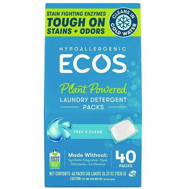 ECOS PRO All-in-1 Laundry Detergent Packs, 40 Packs/Box, 6/Carton (EOP963706)