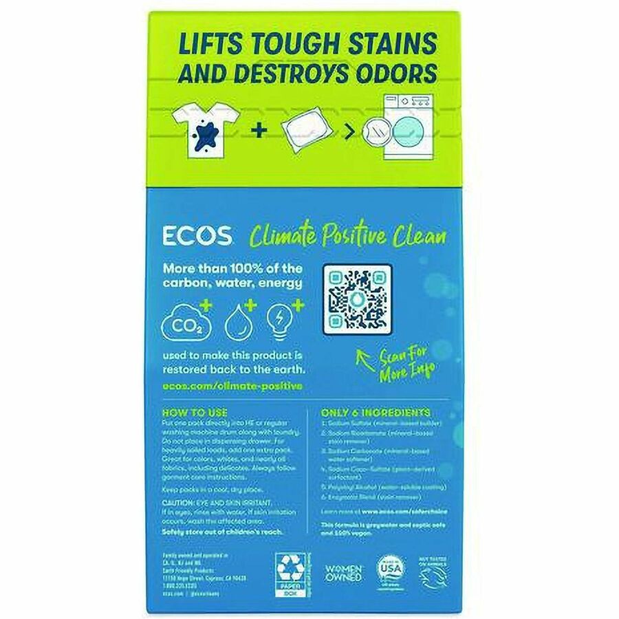 ECOS PRO All-in-1 Laundry Detergent Packs, 40 Packs/Box, 6/Carton (EOP963706)