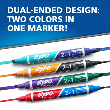 Expo 2-in-1 Dry Erase Markers, Assorted, 8/Pack (SAN1944658A)