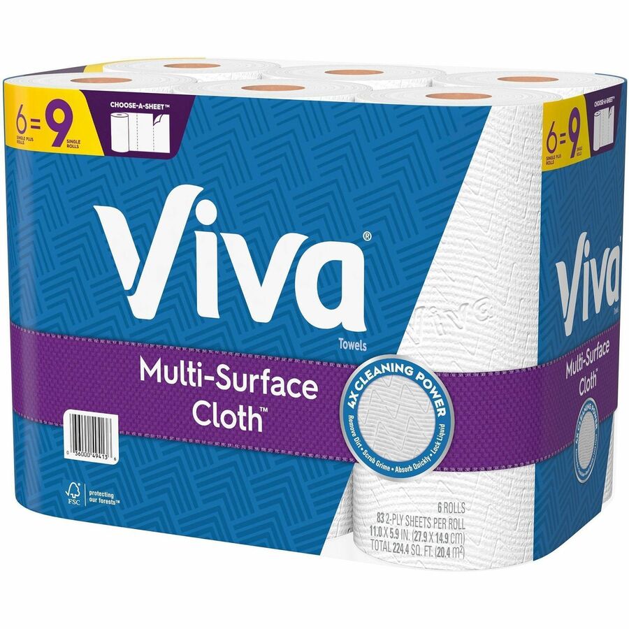 Viva Choose-A-Sheet Paper Towels, 1 Ply, 83 Sheets/Roll, 6/Pack, 4/Carton (KCC49413CT)