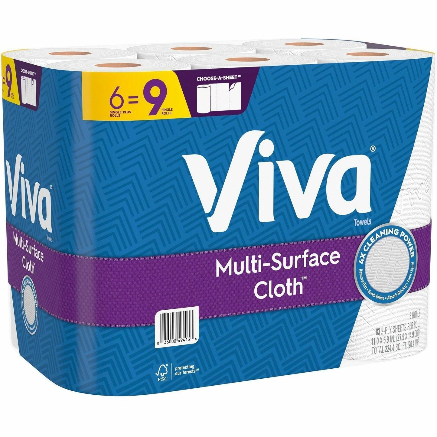 Viva Choose-A-Sheet Paper Towels, 1 Ply, 83 Sheets/Roll, 6/Pack, 4/Carton (KCC49413CT)