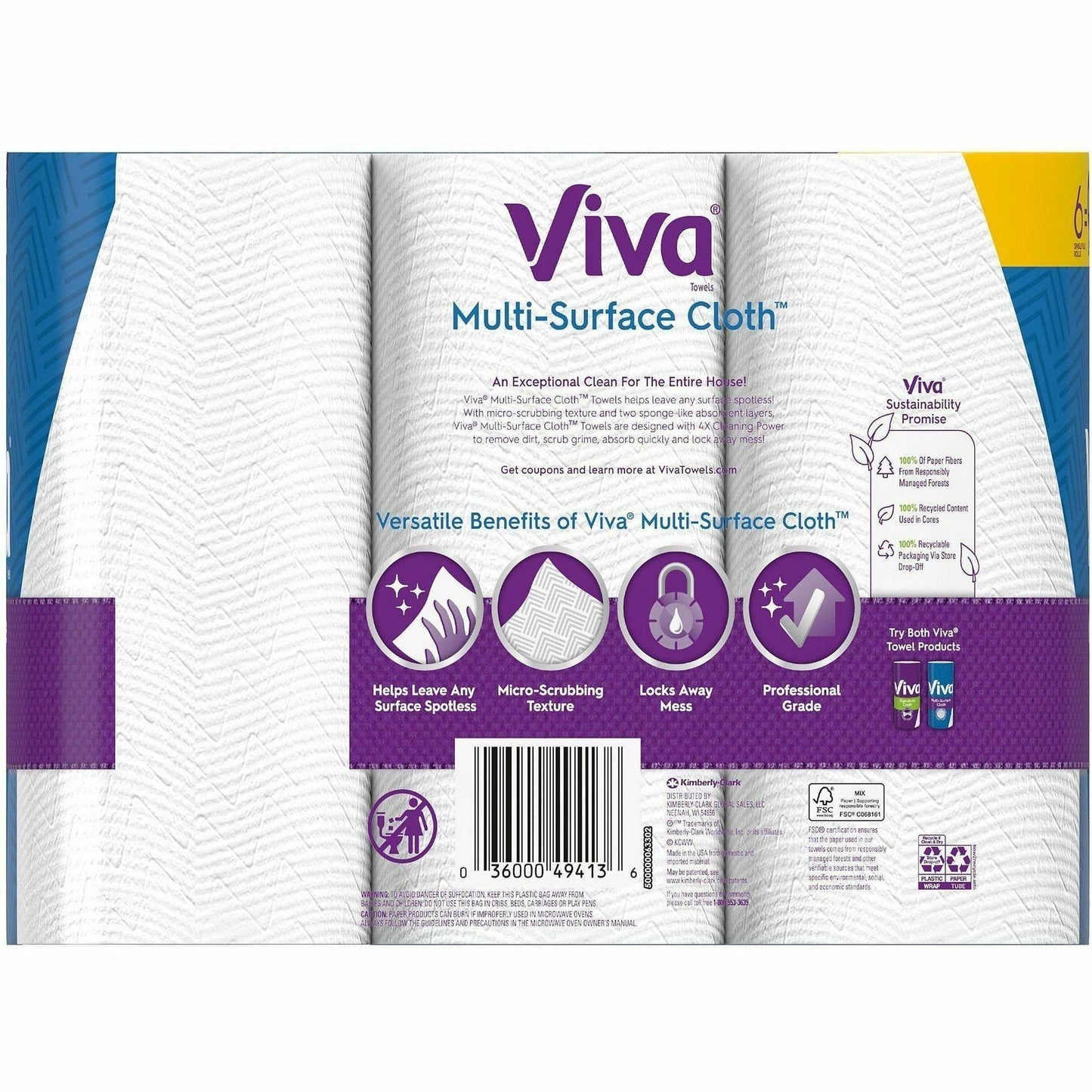 Viva Choose-A-Sheet Paper Towels, 1 Ply, 83 Sheets/Roll, 6/Pack, 4/Carton (KCC49413CT)