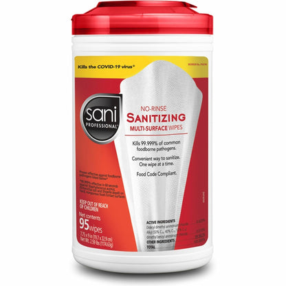 PDI No-Rinse Sanitizing Multi-Surface Wipes, 95/Cannister, 6/Carton (PDIP56784CT)
