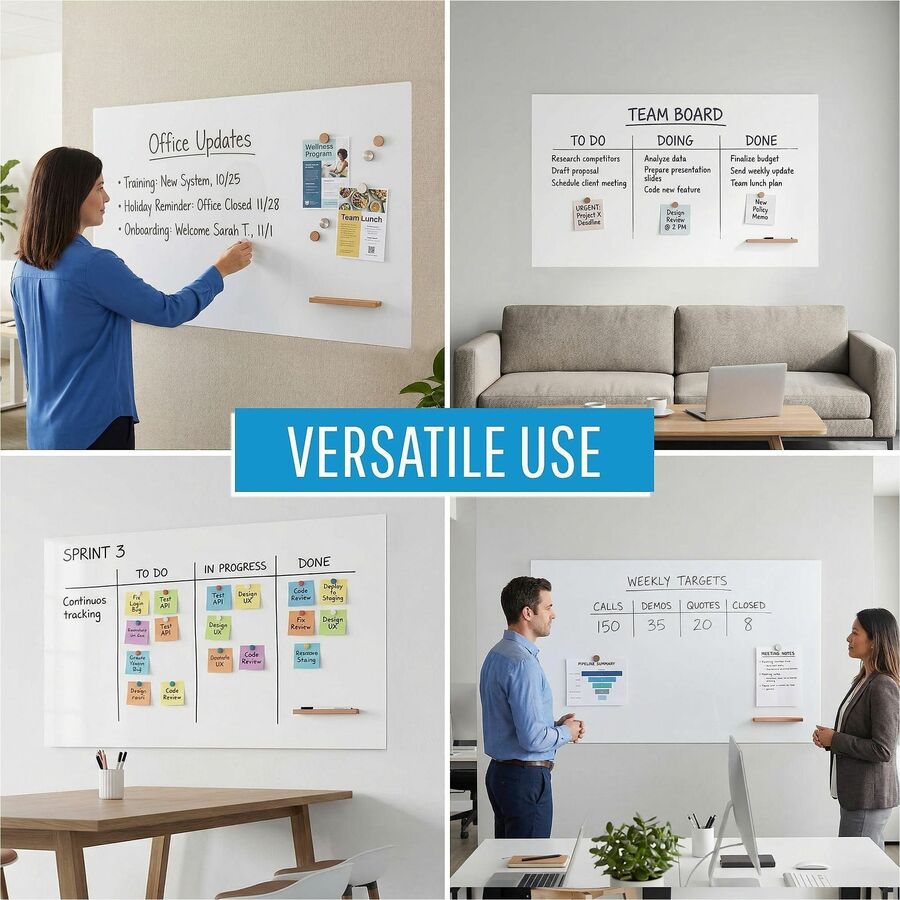 Lorell Loop Whiteboard, 60" (5 ft) Width x 36" (3 ft) Height, White Steel Surface (LLR69670)
