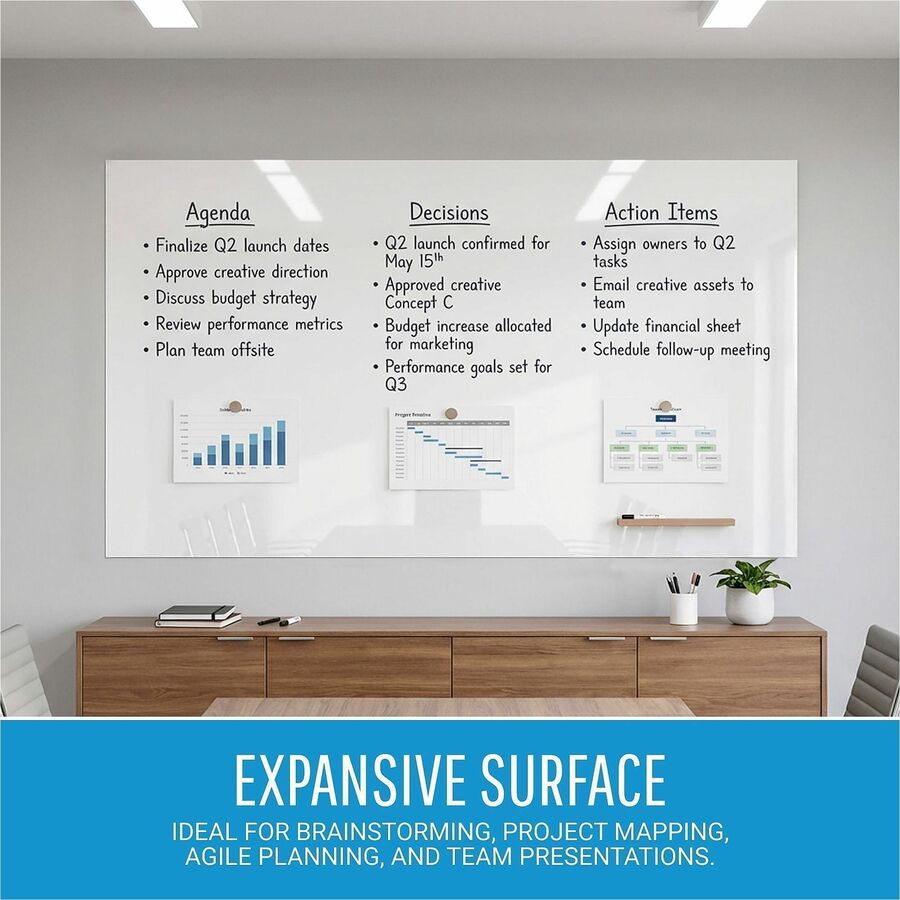 Lorell Loop Whiteboard, 60" (5 ft) Width x 36" (3 ft) Height, White Steel Surface (LLR69670)