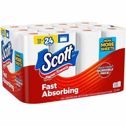 Scott Choose-A-Sheet Paper Towels, White, Fiber Paper, 12/Pack (KCC56672)