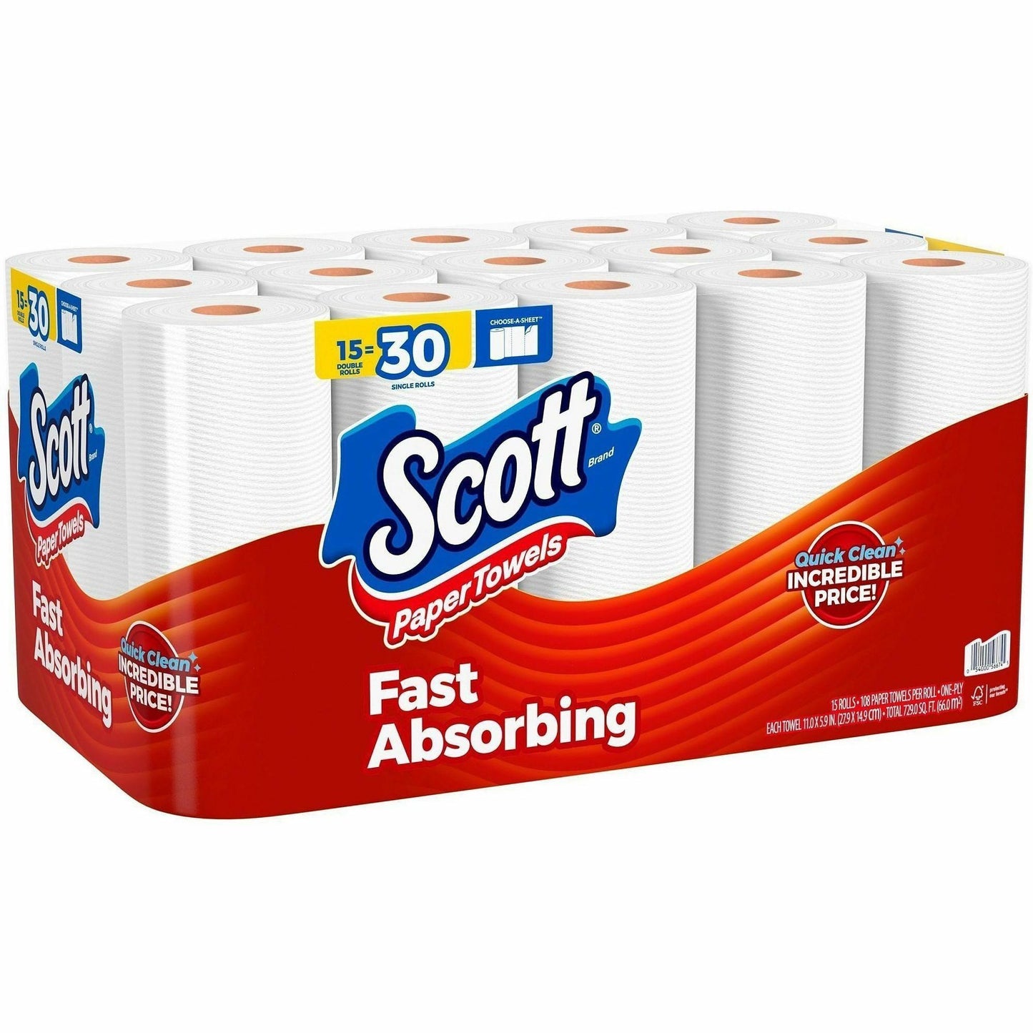 Scott Choose-A-Sheet Paper Towels, 15/Pack (KCC56674)