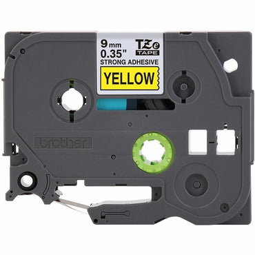 P-touch Label Tape, x 11/32" x 26 1/5 ft Length, Black On Yellow, Water Resistant, Laminated (BRTTZES621G)