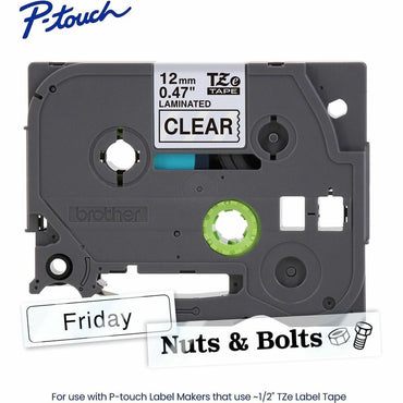 Brother P-touch Laminated Tape for Label Marker, Black on Clear, DiameterTape, Thermal, Water Resistant (BRTTZE131G)