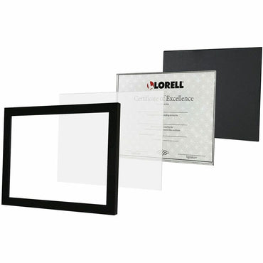 Lorell Certificate Frame, 8.50" x 11" Frame Size, Flat Edge, Black (LLR49418)