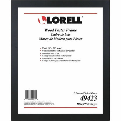 Lorell Poster Frame, 16" x 20" Frame Size, Black (LLR49423)