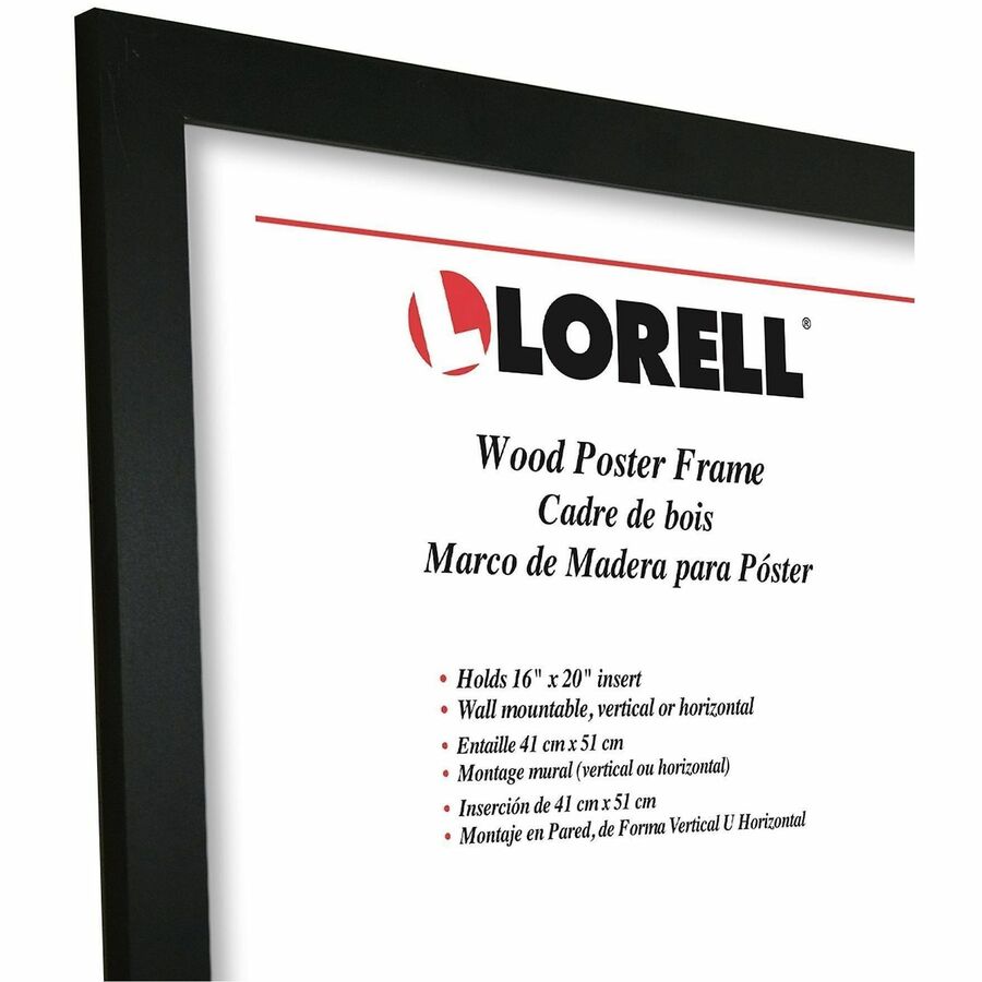 Lorell Poster Frame, 16" x 20" Frame Size, Black (LLR49423)