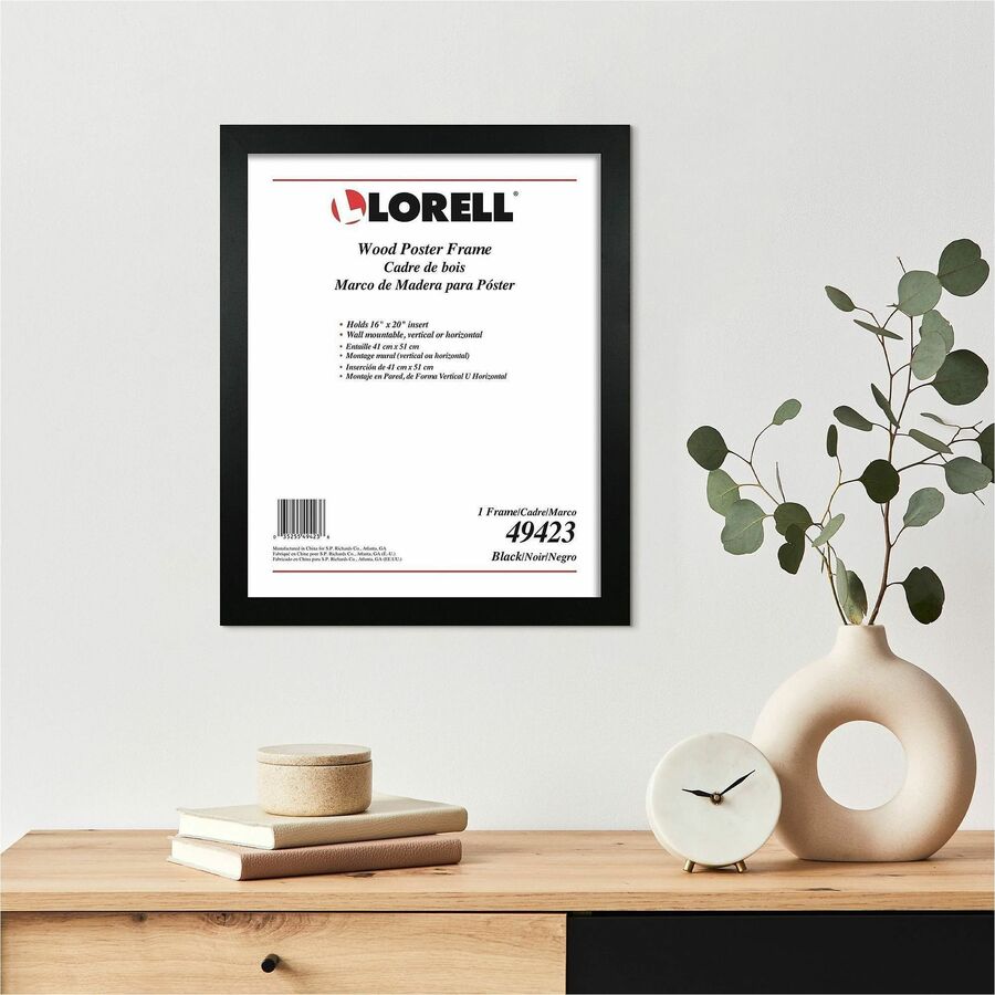 Lorell Poster Frame, 16" x 20" Frame Size, Black (LLR49423)