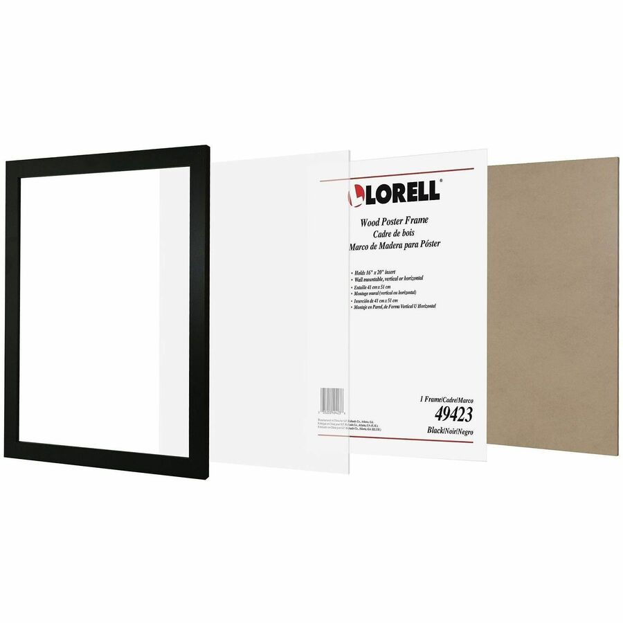 Lorell Poster Frame, 16" x 20" Frame Size, Black (LLR49423)